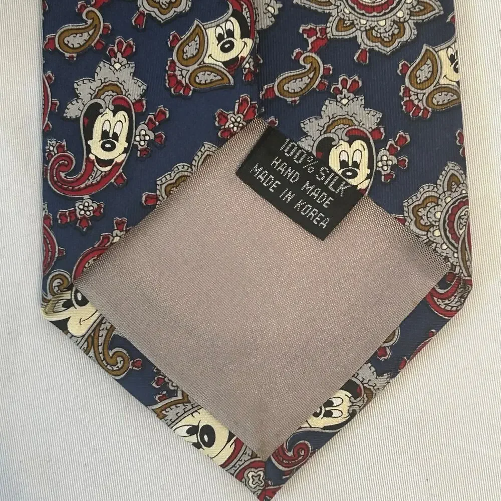 Vintage Disney Mickey Mouse Paisley Silk Tie Balancine The Tie Works